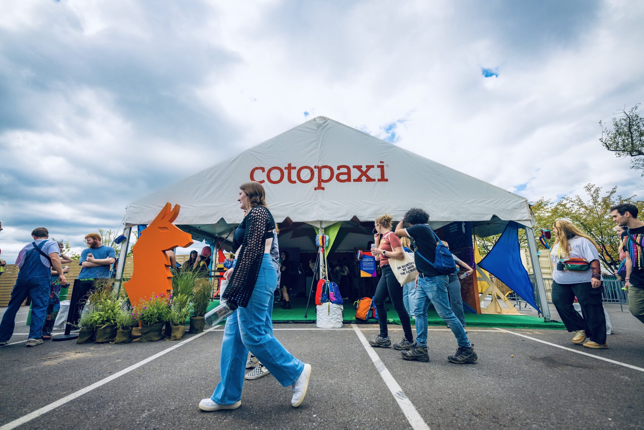 The front of the Cotopaxi tent at All Things Go.