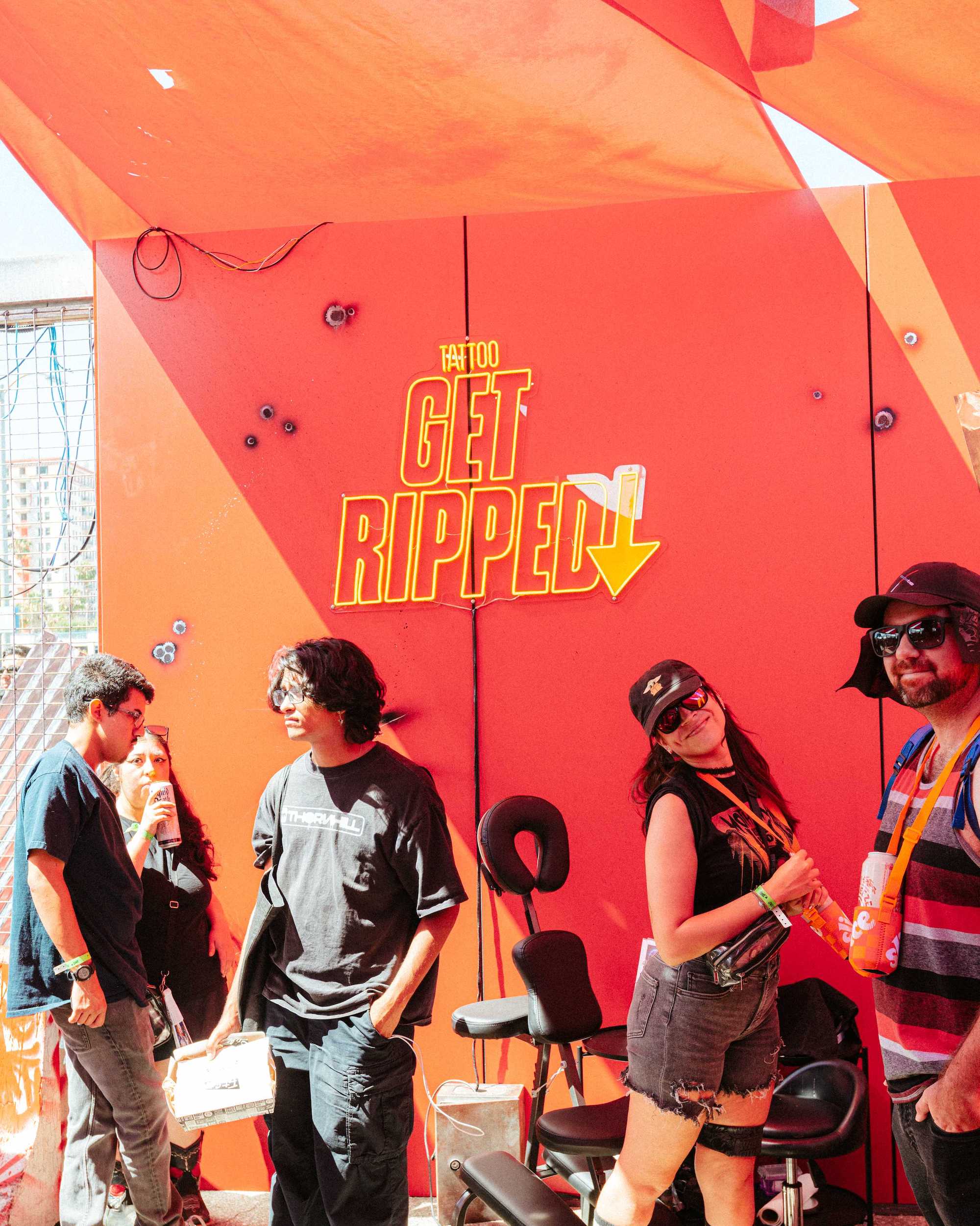 borderlands tattoo station with get ripped sign